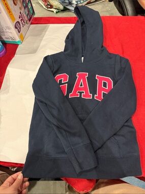 GAP Navy Pullover Hoodie with Red Logo